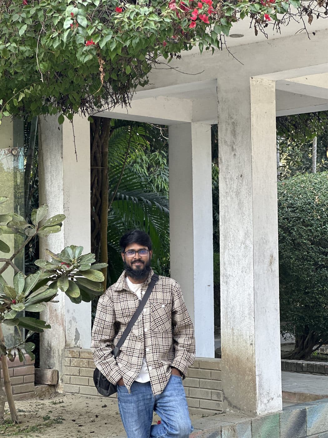 RH Razu in a garden courtyard